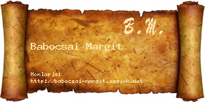 Babocsai Margit névjegykártya